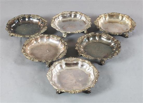 A set of six 19th century Sheffield plate vegetable dishes, 29cm.